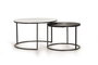 GINER Y COLOMER Lot de 2 tables basses avec structure en métal, Noir et Blanc